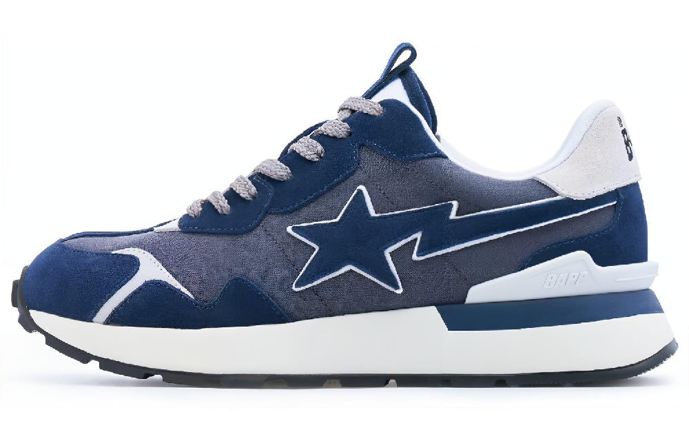 A BATHING APE ROAD STA EXPRESS Slip-Resistant Low-Top Sports Casual Shoes Men's Blue