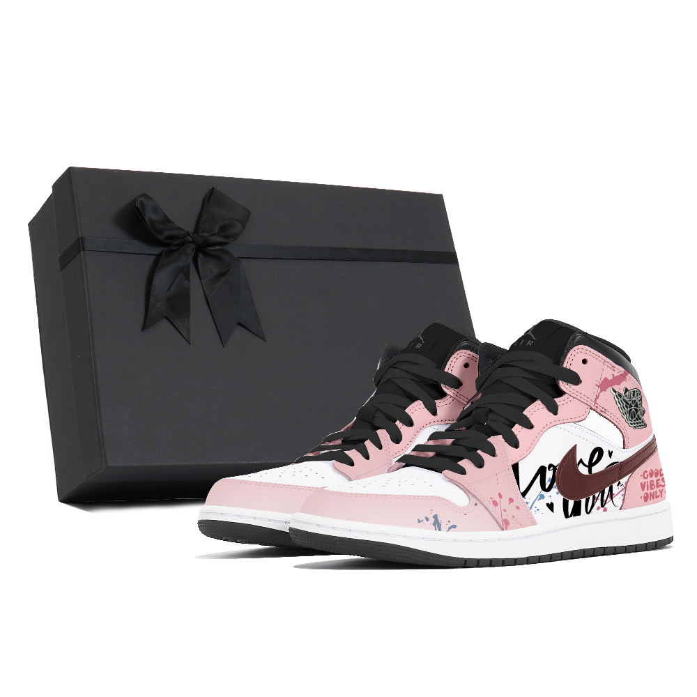Jordan Air Jordan 1 Dust, Heartfelt, Box Abrasion Resistant Mid Top Vintage Basketball Shoes Men's Pink
