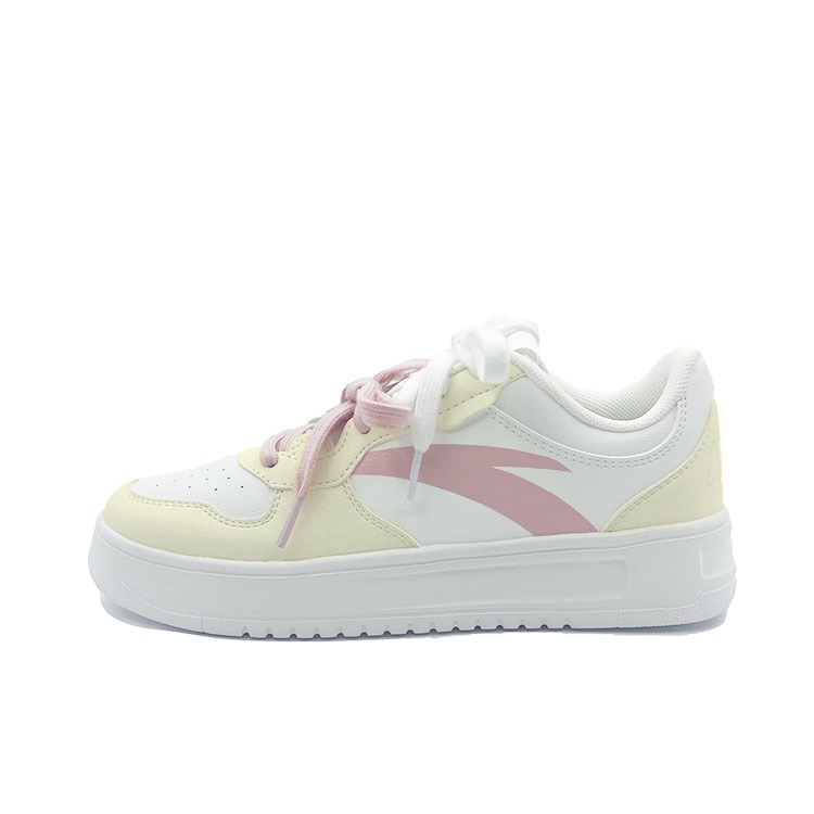 Anta Relaxed Anti Slip Wear Resistant Low Top Skateboard Shoes Unisex Pink