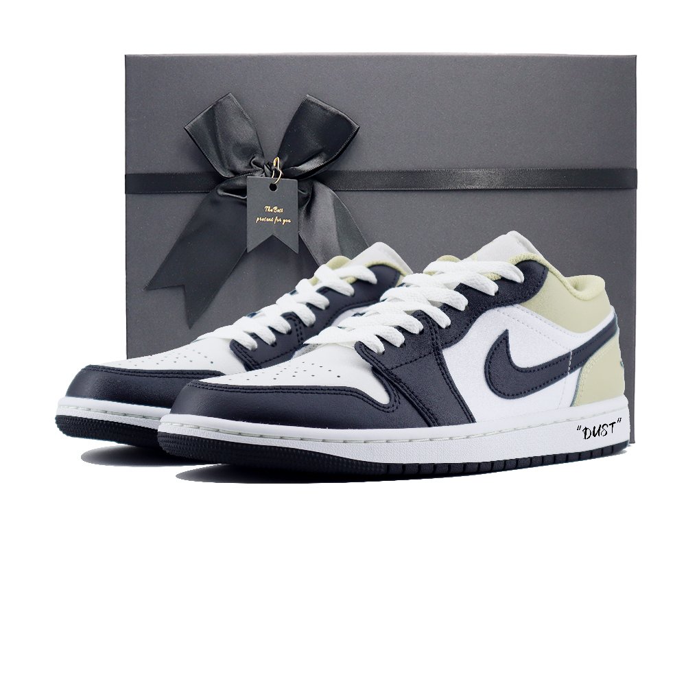 Jordan Air Jordan 1 Low Top Vintage Basketball Shoes Unisex White Black