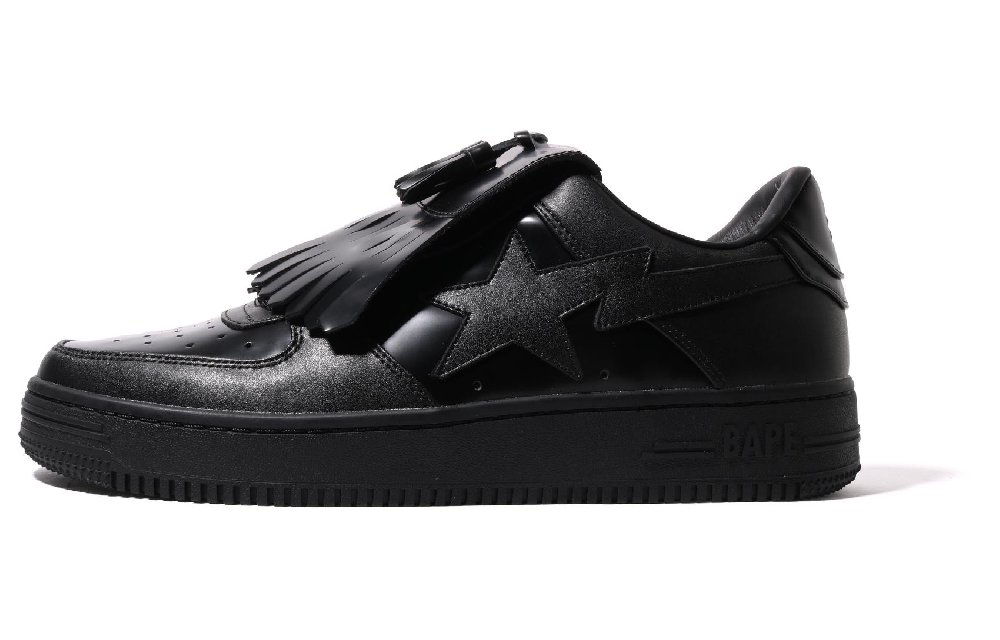 A BATHING APE® Quilt Tassel Leather Sneakers