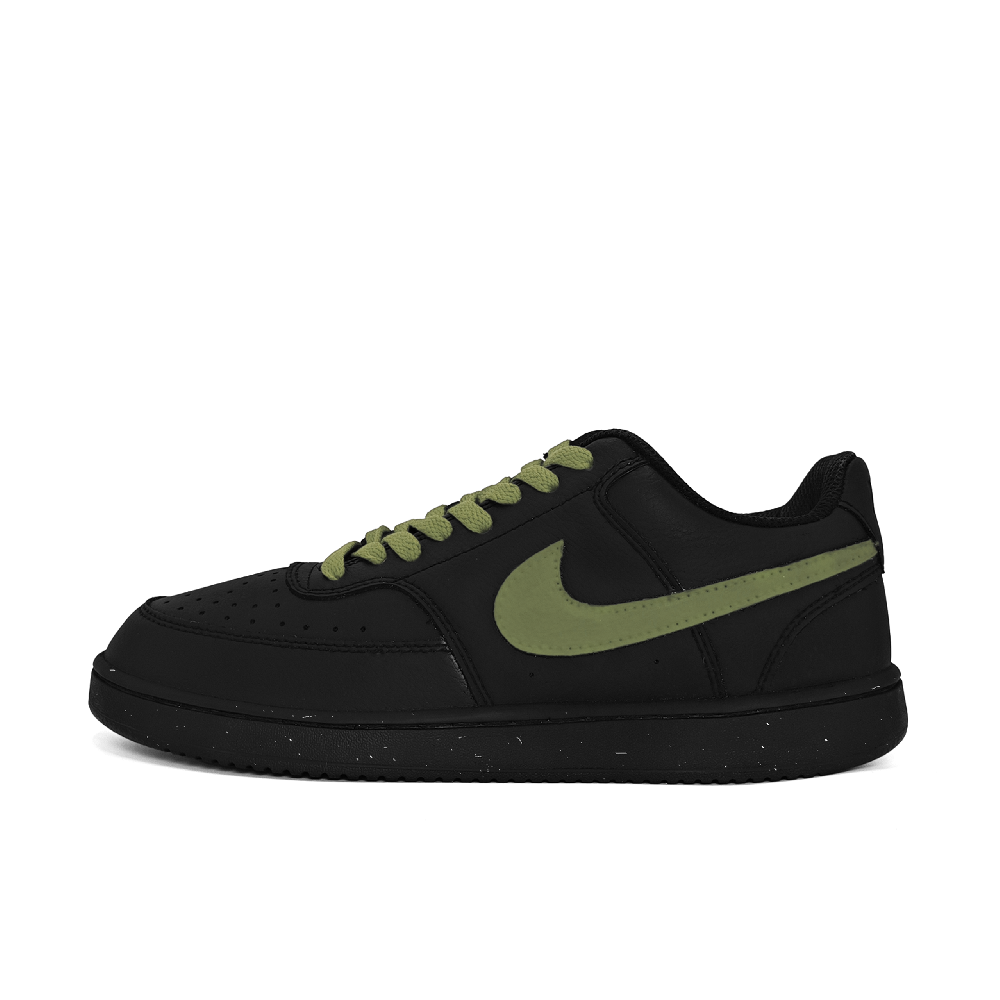Nike Court Vision Anti-Slip And Wear-Resistant Lightweight Low-Top Skateboard Shoes Unisex Black Matcha Green