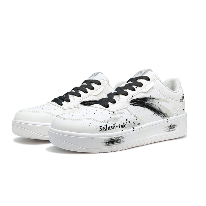 Anta Relaxed Wear resistant And Lightweight Low Top Skateboard Shoes Unisex White Black купить в интернет-магазине Yoocart с быстрой доставкой по России.