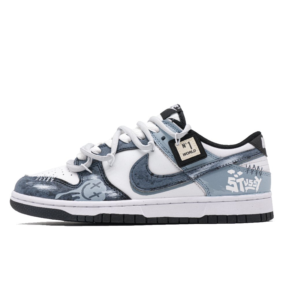 Nike Dunk Hip Hop Party Slip Resistant Cushioning Abrasion Resistant Low Top Skateboard Shoes Unisex Light Blue