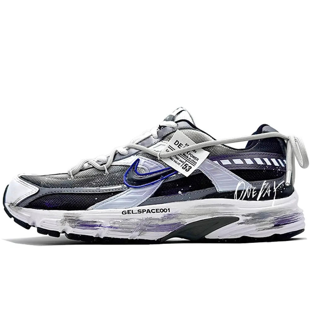 Nike Initiator Cushioning Low top Casual City Commute Running Shoes Men's Black Purple White