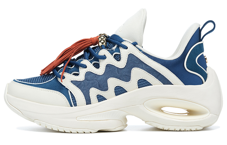 LI NING 1990 Heart Dance Slip Resistant Abrasion Resistant Low top Casual Shoes Women's Blue White