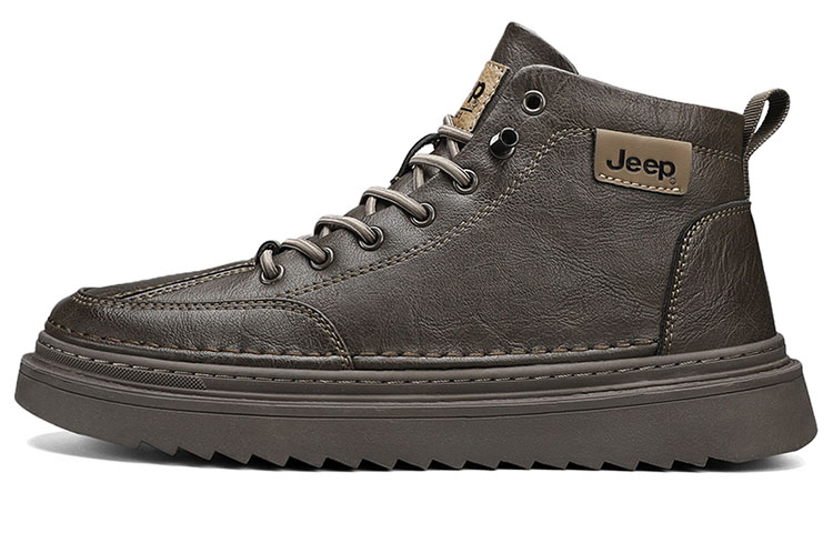 Jeep Jeep Wear-Resistant Mid-Top Casual Shoes Men's Khaki