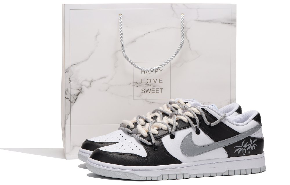 Nike Dunk Low Coverage Slip-Resistant Impact Resistance Wear-Resistant Low-Top Skateboard Shoes Men's Black Gray
