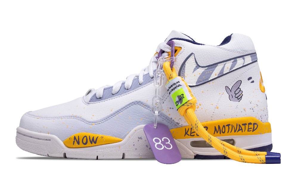 Nike Flight Legacy Anti-Slip And Wear-Resistant Coverage Mid-Top Vintage Basketball Shoes Men's Light Purple