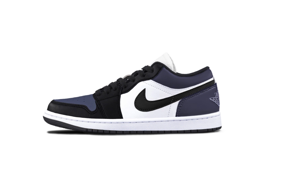 Jordan Air Jordan 1 Sanded Purple Cushioning, Wear Resistant Low top Vintage Basketball Shoes Unisex Black Purple