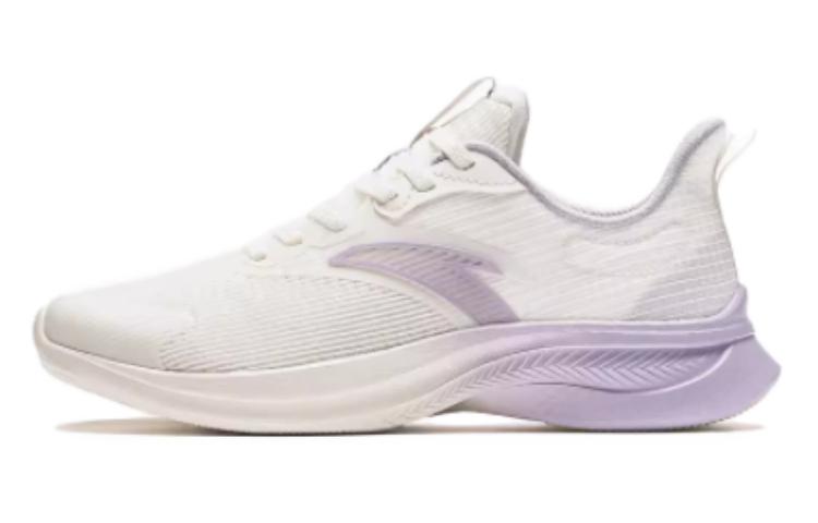 Anta Durable Breathable Low Top Running Shoes Women's White Purple