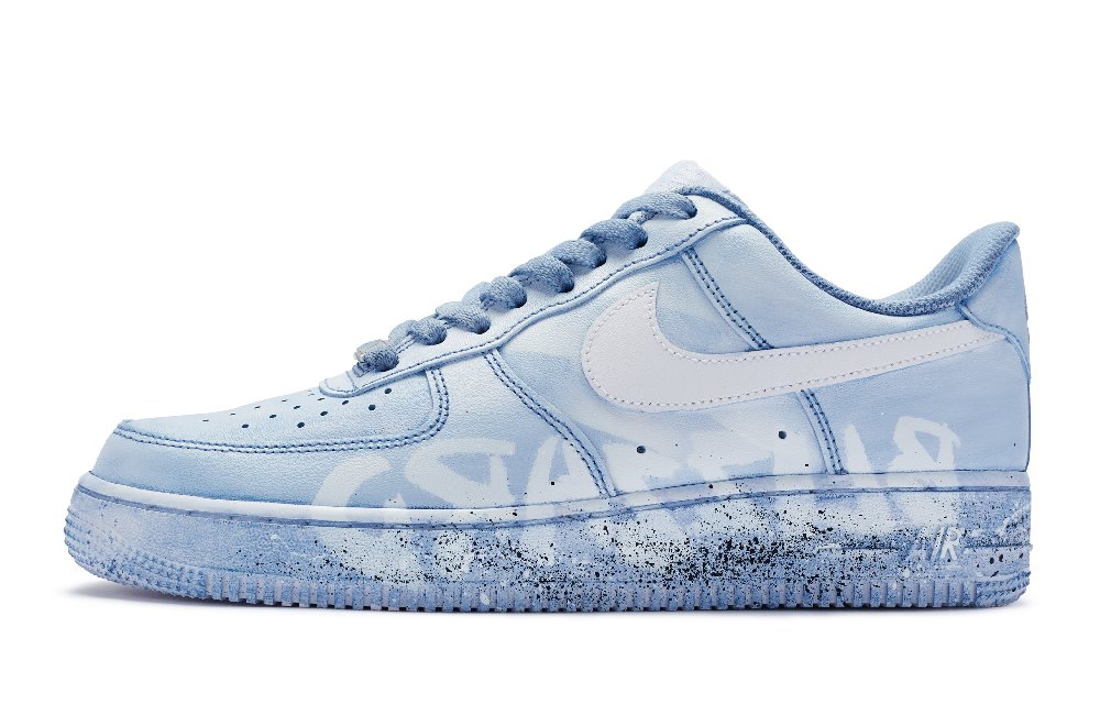 Nike Air Force 1 Low Top Skateboard Shoes GS Blue White