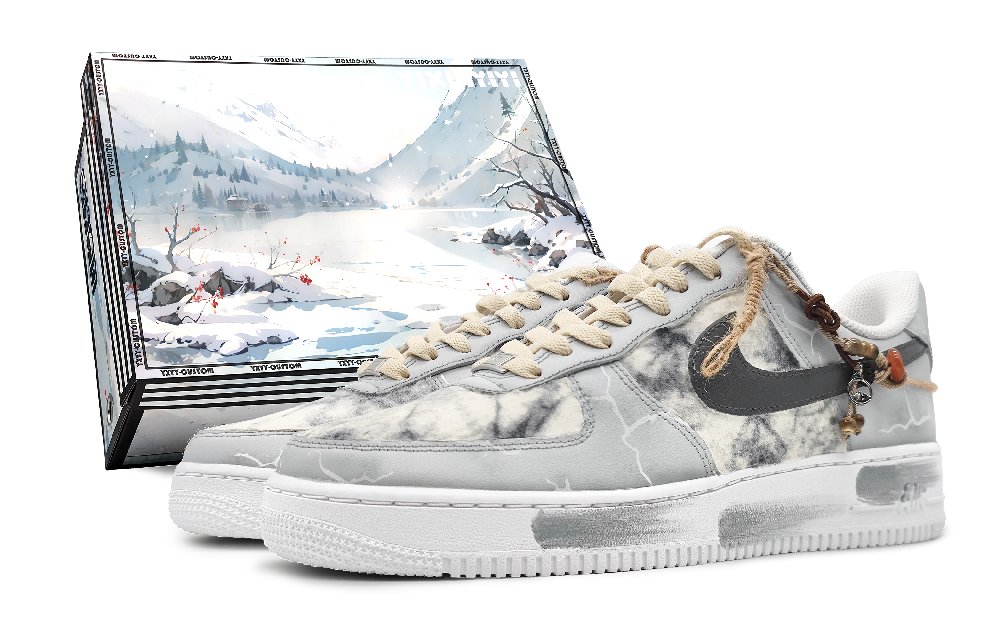Nike Air Force 1 Low Low-Top Skateboard Shoes GS Yellow Gray