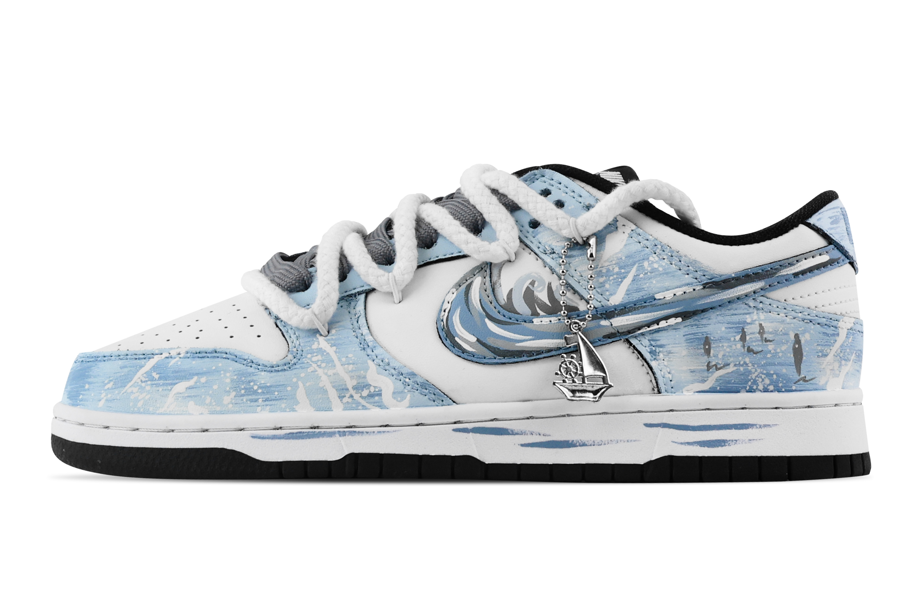 Nike Dunk Mist At Sea, Ship Lost Abrasion Resistant Slip Resistant Low top Skateboard Shoes Unisex