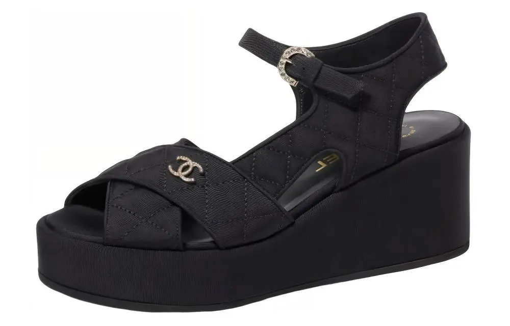 CHANEL Beach Sandals Women's Black