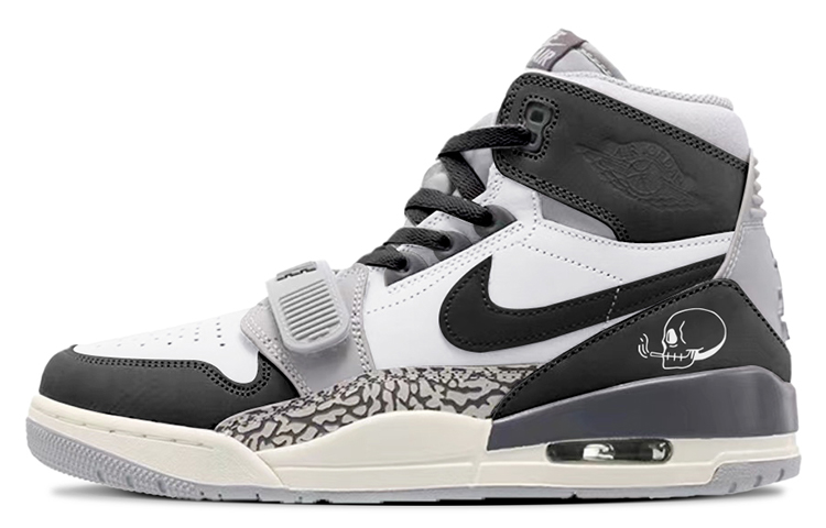 Jordan Legacy 312 High Top Vintage Basketball Shoes Men's Black White Gray