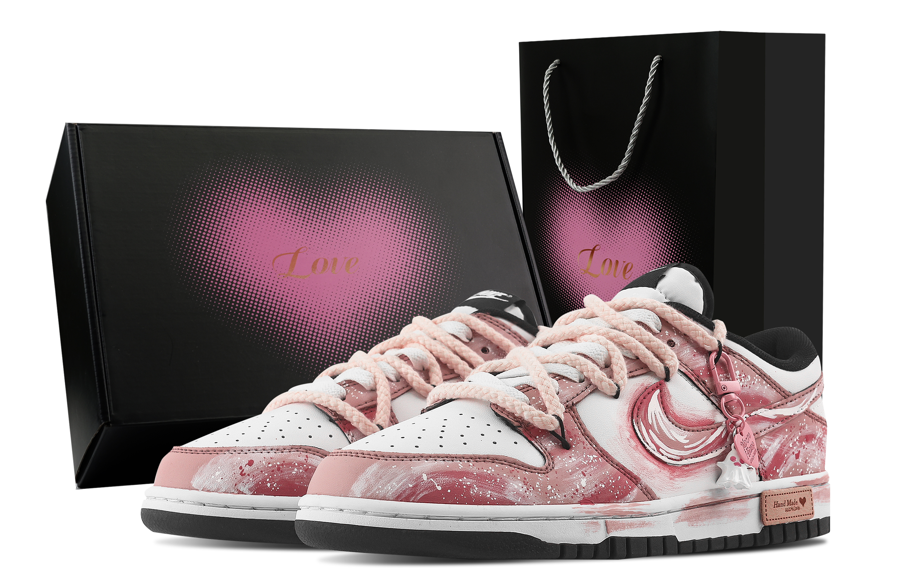 Nike Dunk Heartbeat Colored Glaze, Heart Box Slip Resistant Abrasion Resistant Low top Skateboard Shoes Unisex