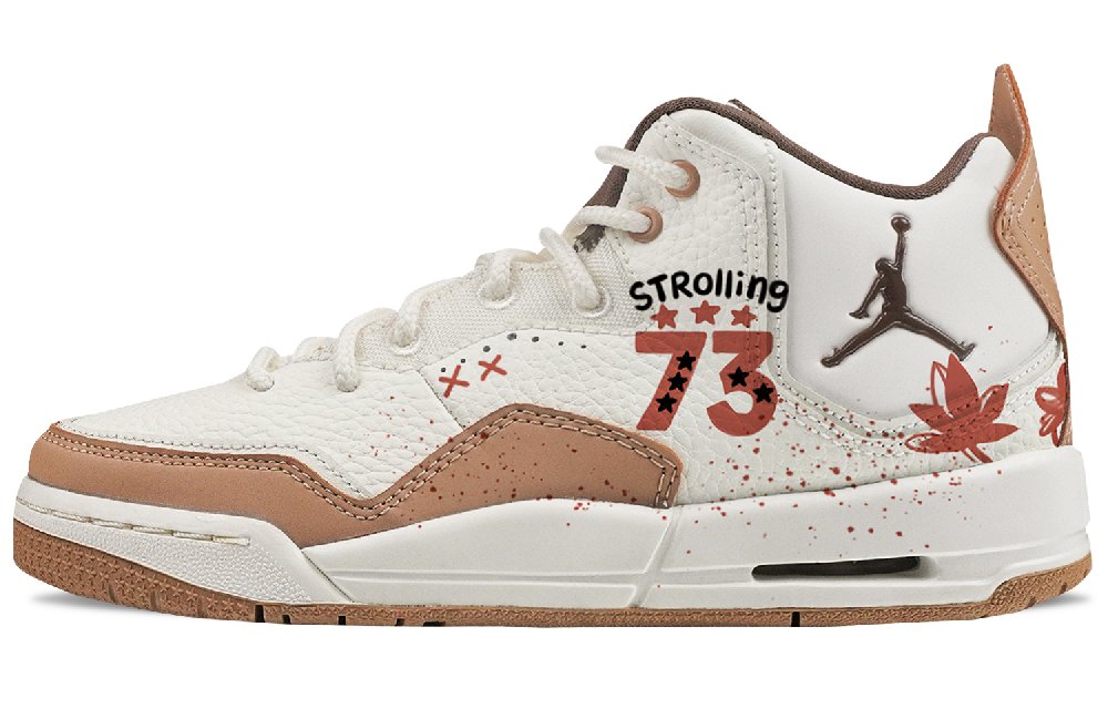 Jordan Courtside 23 Maple Leaf Wander Anti Slip Wear Resistant Low Top Basketball Shoes Women's White