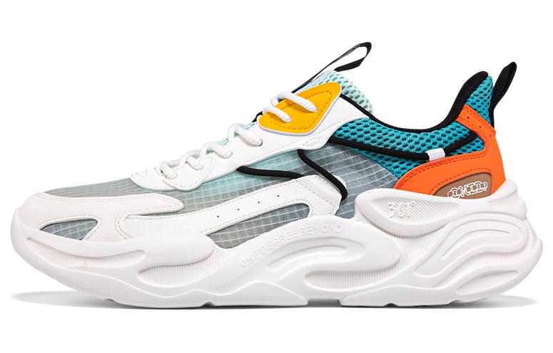361° Anti-Slip Wear-Resistant Low-Top Sports Casual Shoes Men's White Green Orange