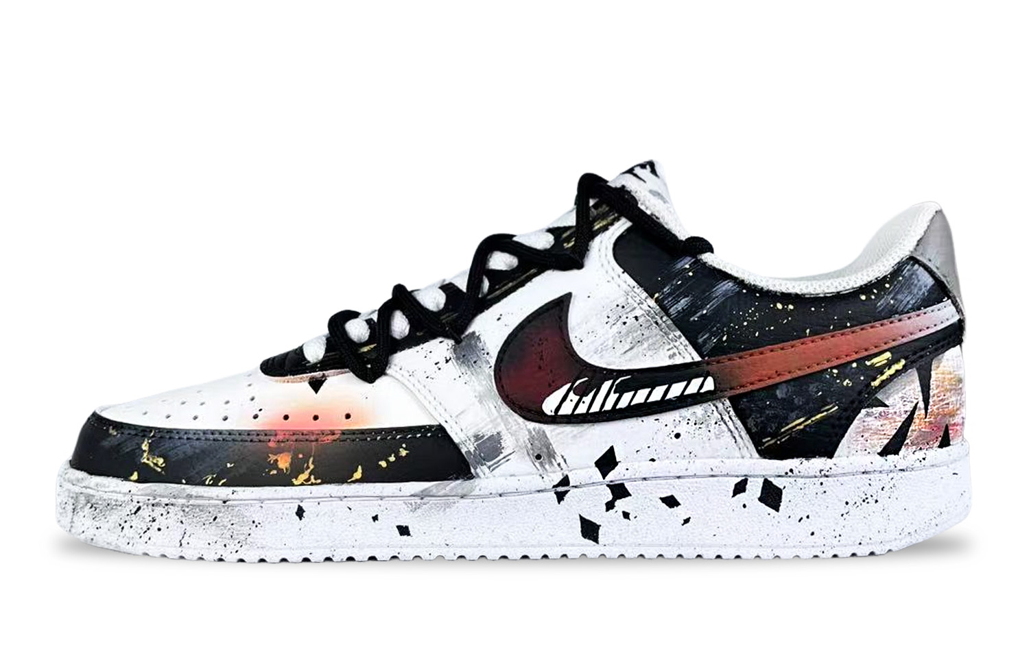 Nike Court Vision 1 Skateboard Shoes Men's Low top White/Black