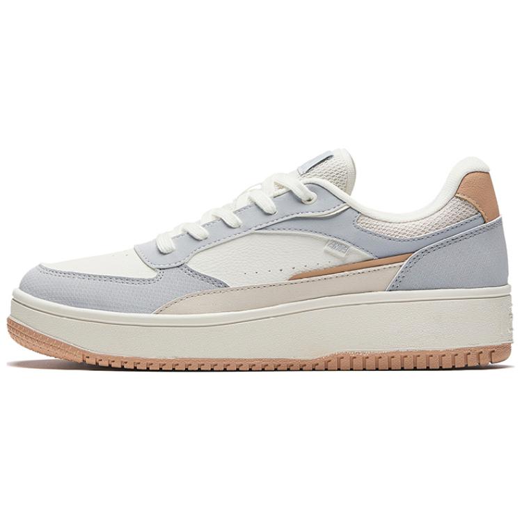 Anta Anti Slip Wear Resistant Low Top Skateboard Shoes Women's White Gray Blue
