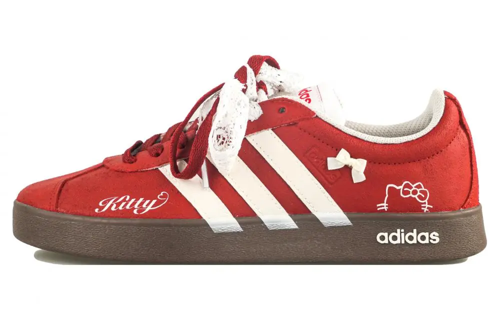 Adidas VL COURT 2.0 RISK Red Berry Cat Low top Skateboard Shoes Women's Red