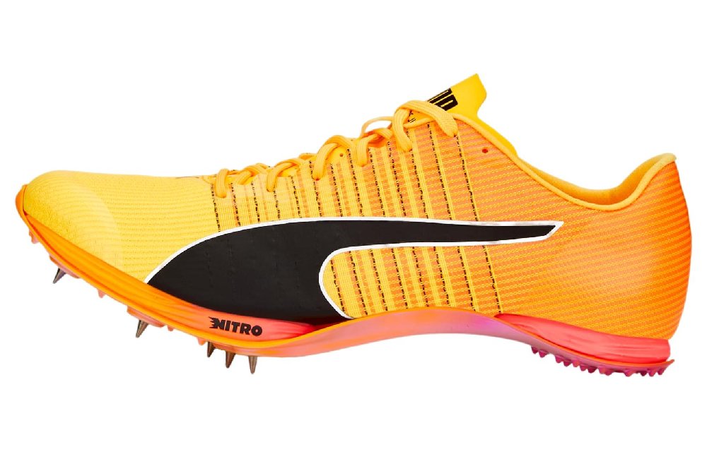 PUMA EvoSPEED Anti Slip Wear Resistant Low Top Sprint Running Shoes Men's Orange Black