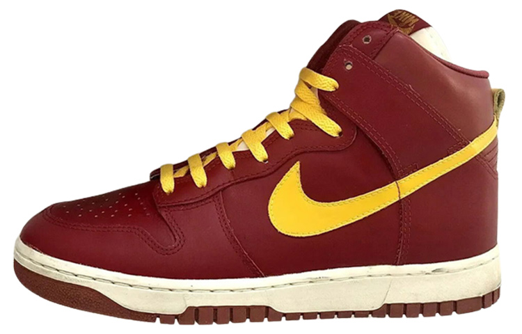 Nike Dunk High Slip Resistant Waterproof High Top Skateboard Shoes Men's Red Yellow