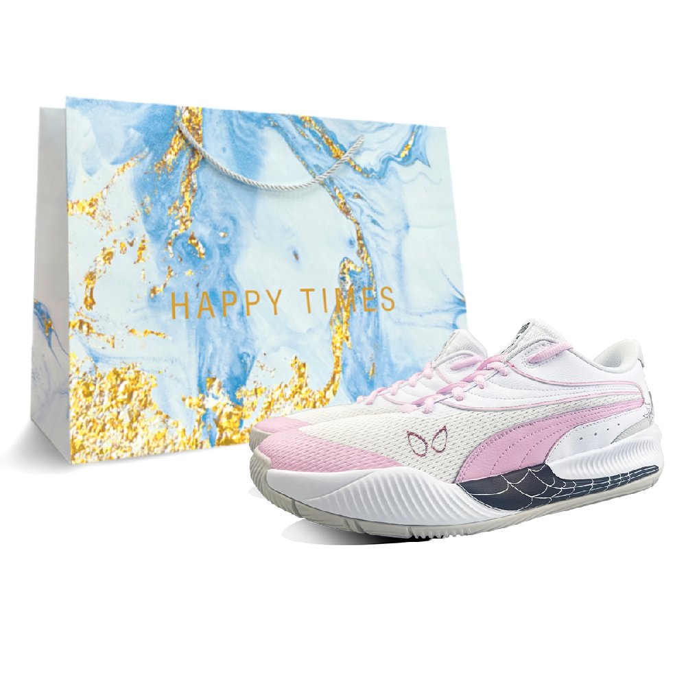 PUMA Triple Cushioning Anti-Slip And Wear-Resistant Low-Top Basketball Shoes Unisex Pink White