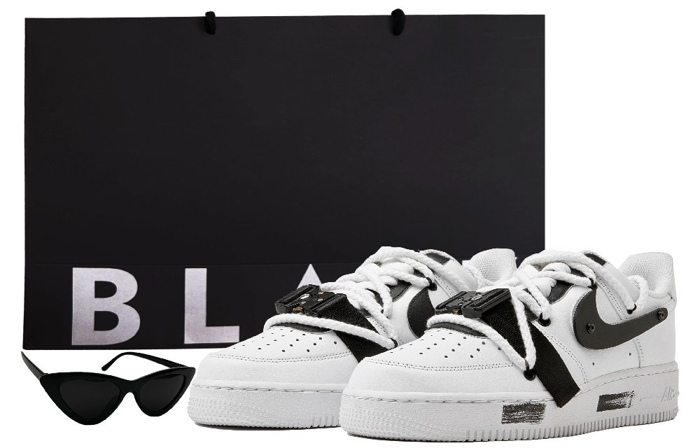 Nike Air Force 1 Low Top Skateboard Shoes Unisex Black White