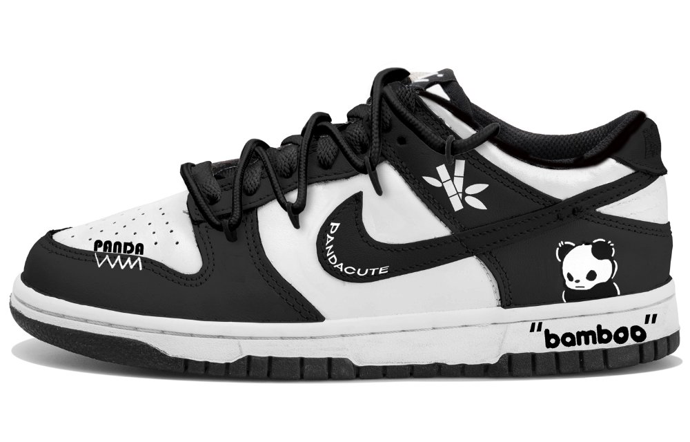 Nike Dunk Anti Slip Wear Resistant Low Top Skateboard Shoes Men's Black White
