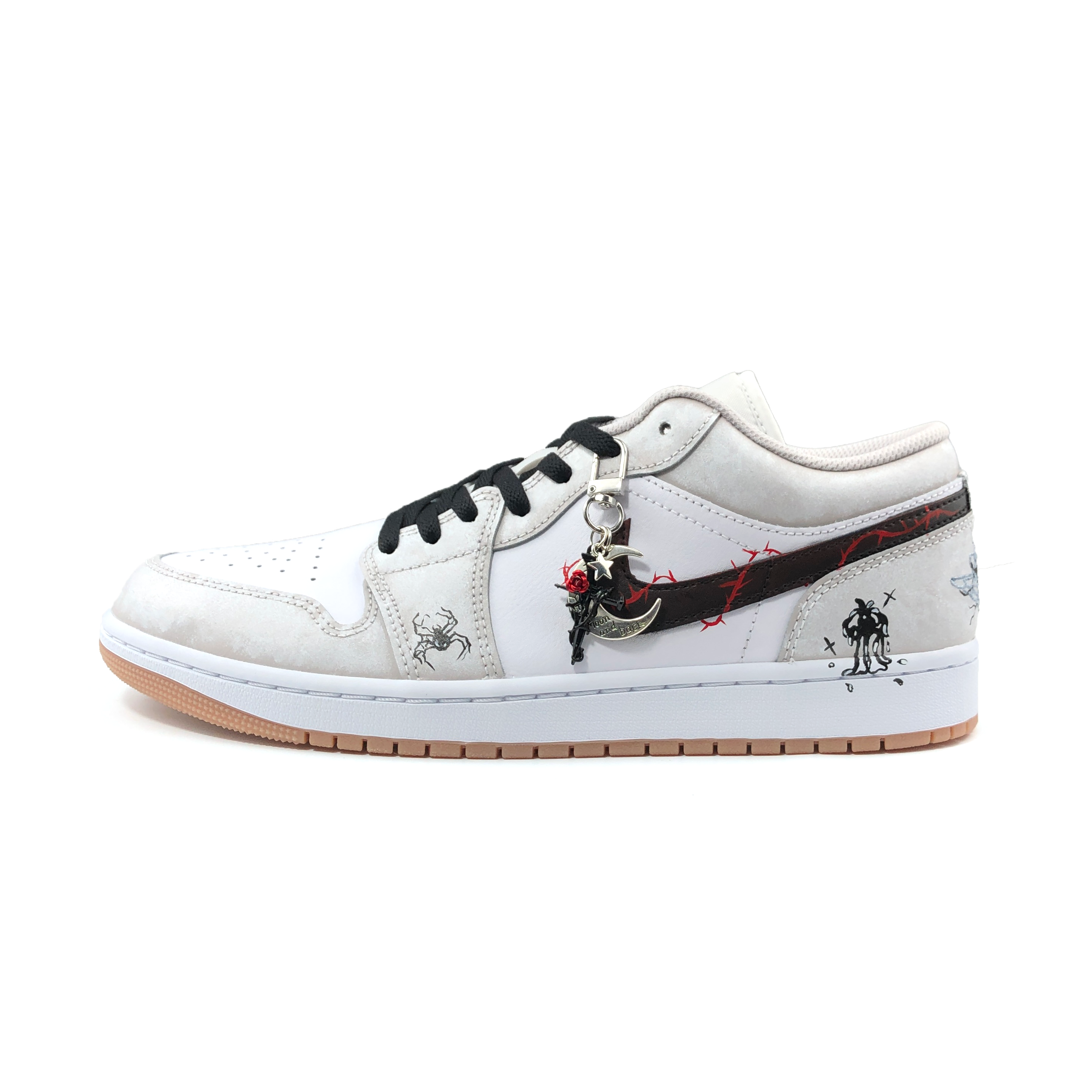 Jordan Air Jordan 1 Rose's Eye Low Top Vintage Basketball Shoes Unisex White Gray
