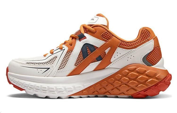 Skechers Cushioning Wear-Resistant Low-Top Casual Shoes Men's White Orange