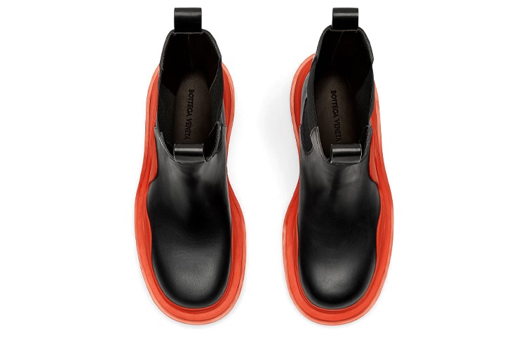 Bottega Veneta Bottega Venetta Tire Boot Black Orange