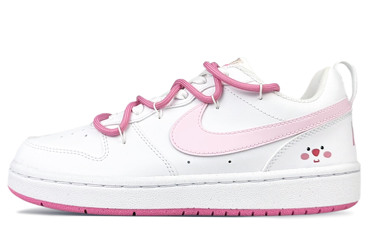 Nike Court Borough Anti-Slip Wear-Resistant Low-Top Skateboard Shoes GS Pink White