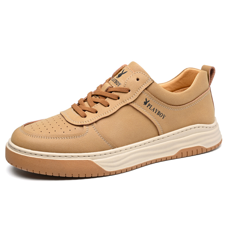 Playboy Playboy Cushioning Wear-Resistant Low-Top Skateboard Shoes Men's Camel