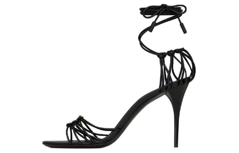 SAINT LAURENT Babylone Logo Plaque Sandals Women's