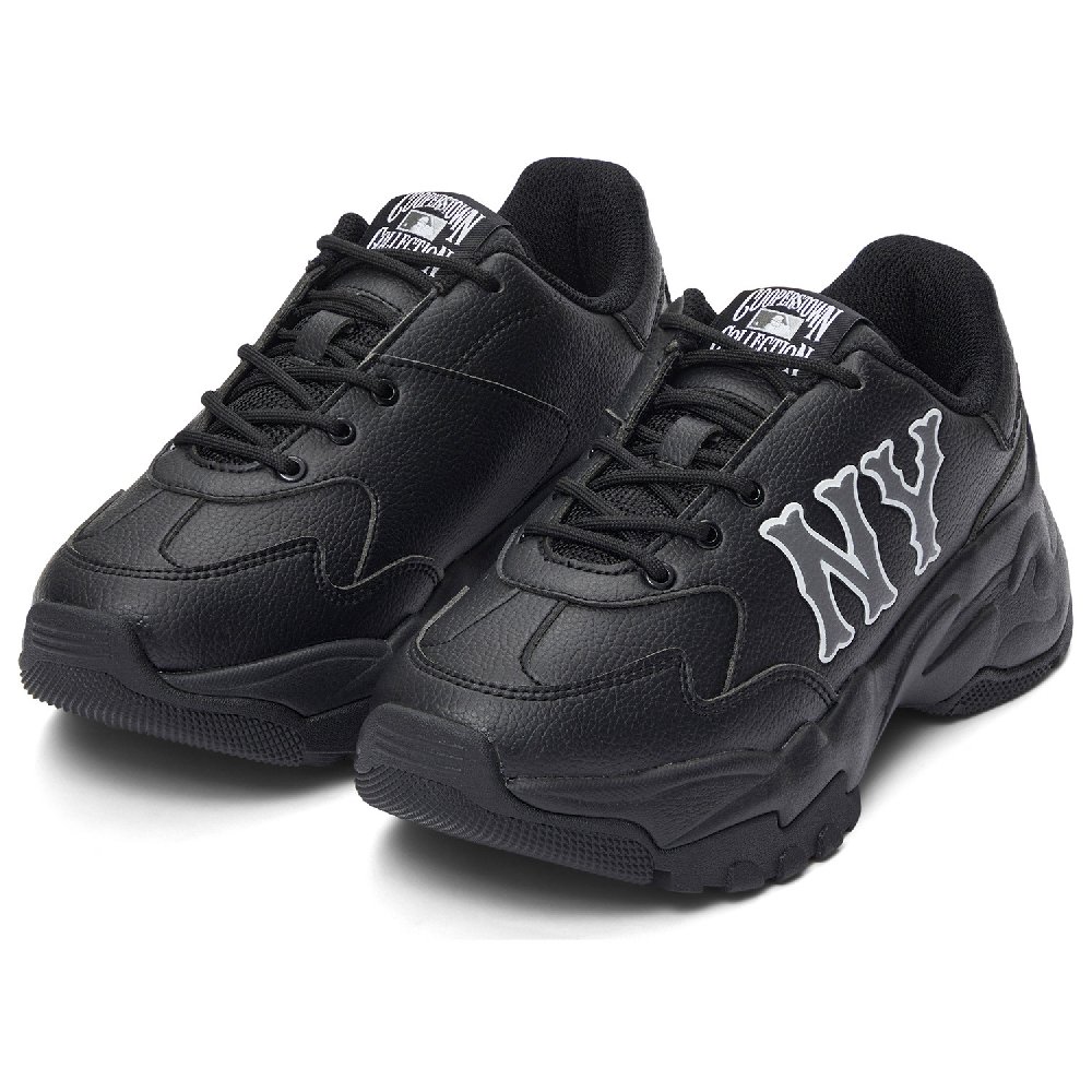 MLB New York Yankees Anti-Slip Wear-Resistant Low-Top Chunky Sneakers Unisex Black