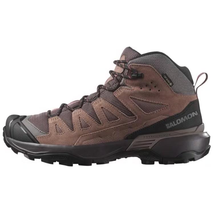 SALOMON X ULTRA 360 Anti-Slip Wear-Resistant Mid-Top Hiking Shoes Women's Gray Brown