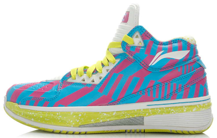 LiNing WOW 2 Anti-Slip And Wear-Resistant Rebound Low-Top Basketball Shoes Men's Blue Pink White