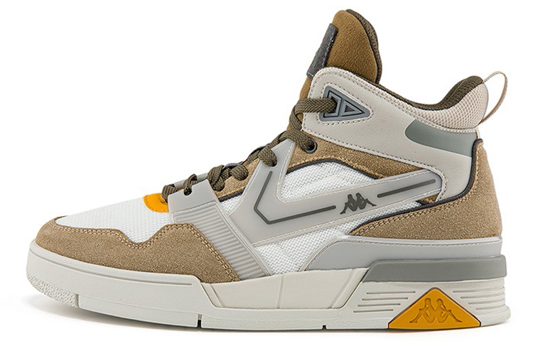 Kappa High-Top Skateboard Shoes Unisex Gray Brown