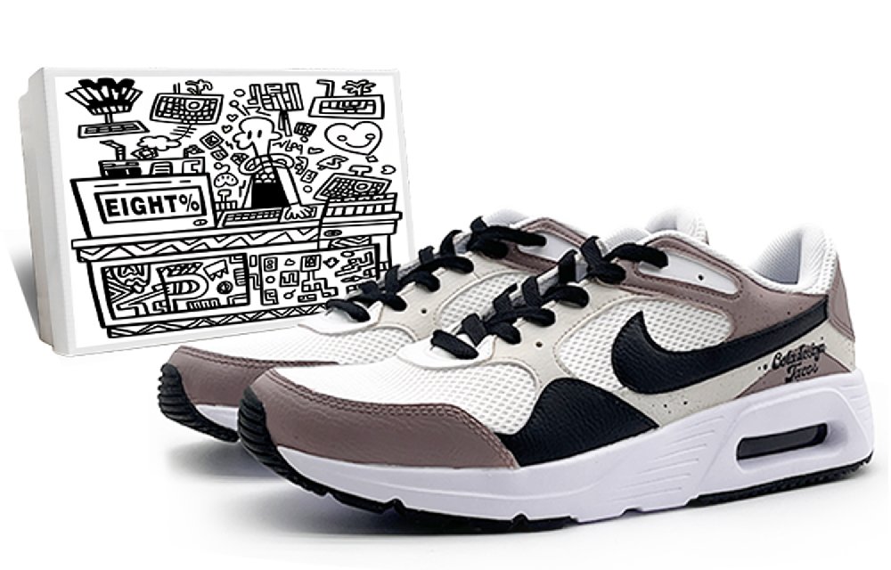 Nike Air Max SC Abrasion-Resistant Low-Top Running Shoes Men's White Gray