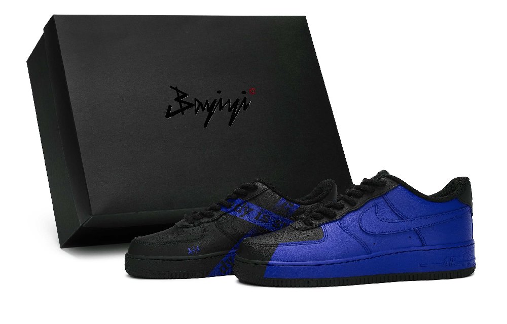 Nike Air Force 1 07 811 Manufacturing, Phantom Blue Joker, Special Shoe Box Low Top Skateboard Shoes Unisex Black Blue