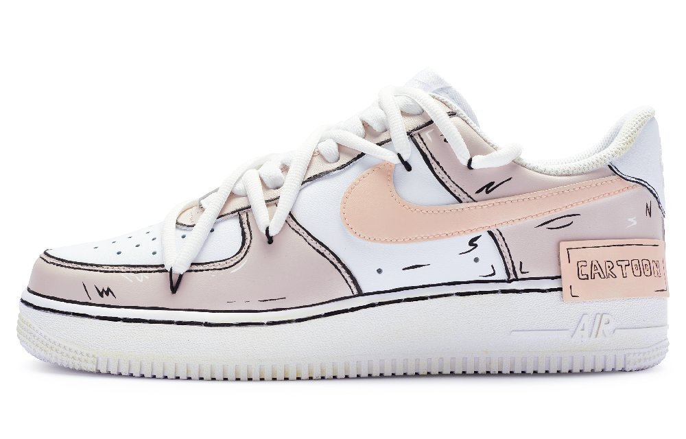 Nike Air Force 1 Low-Top Skateboard Shoes Men's Beige Pink