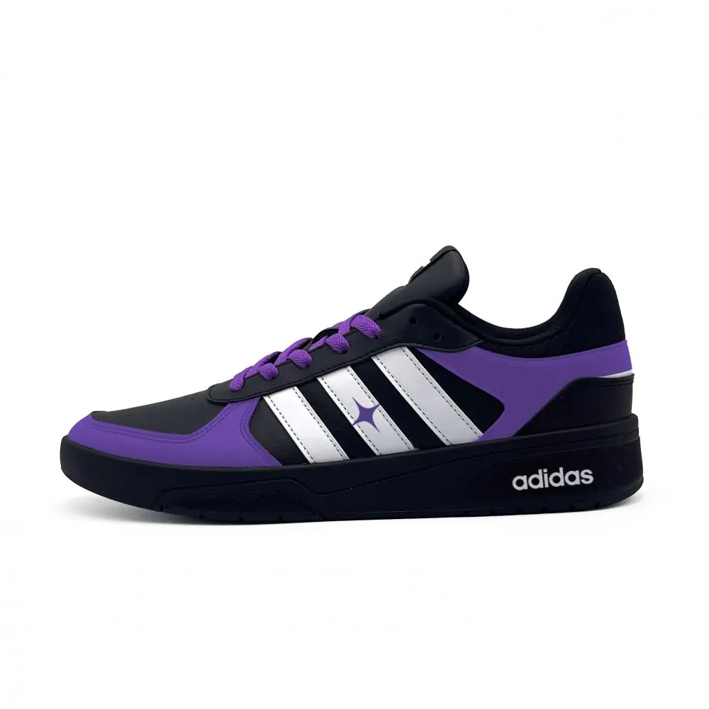Adidas Neo Courtbeat Purple Blade Abrasion Resistant Low top Skateboard Shoes Unisex Black Purple