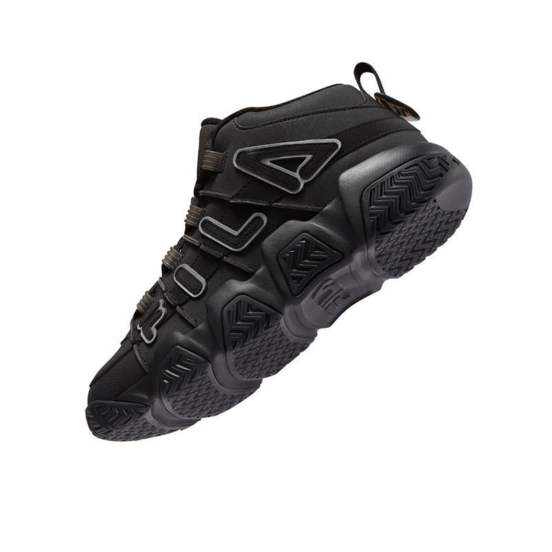 FILA FUSION Barricade Vintage Basketball Shoes Men Mid Top Fading Blue/Limestone