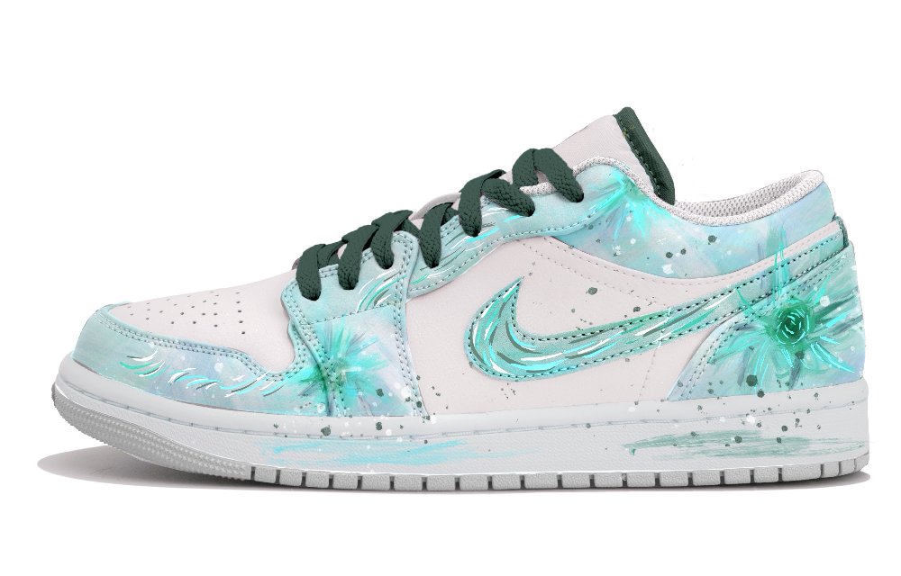 Jordan Air Jordan 1 Low Top Vintage Basketball Shoes Men's Green White