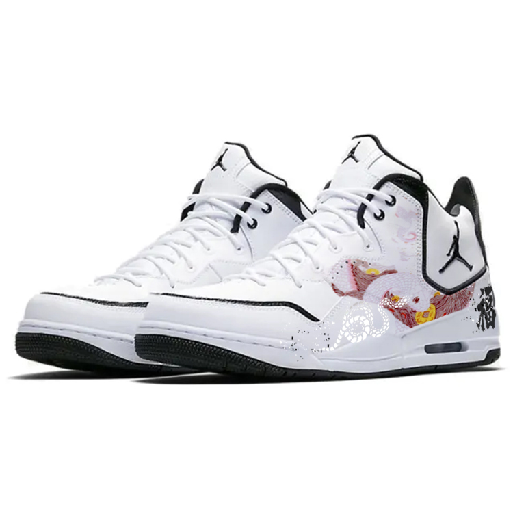 Jordan Courtside 23 Cushioned Wear-Resistant Slip-Resistant Mid-Top Vintage Basketball Shoes Men's White Black купить в интернет-магазине Yoocart с быстрой доставкой по России.