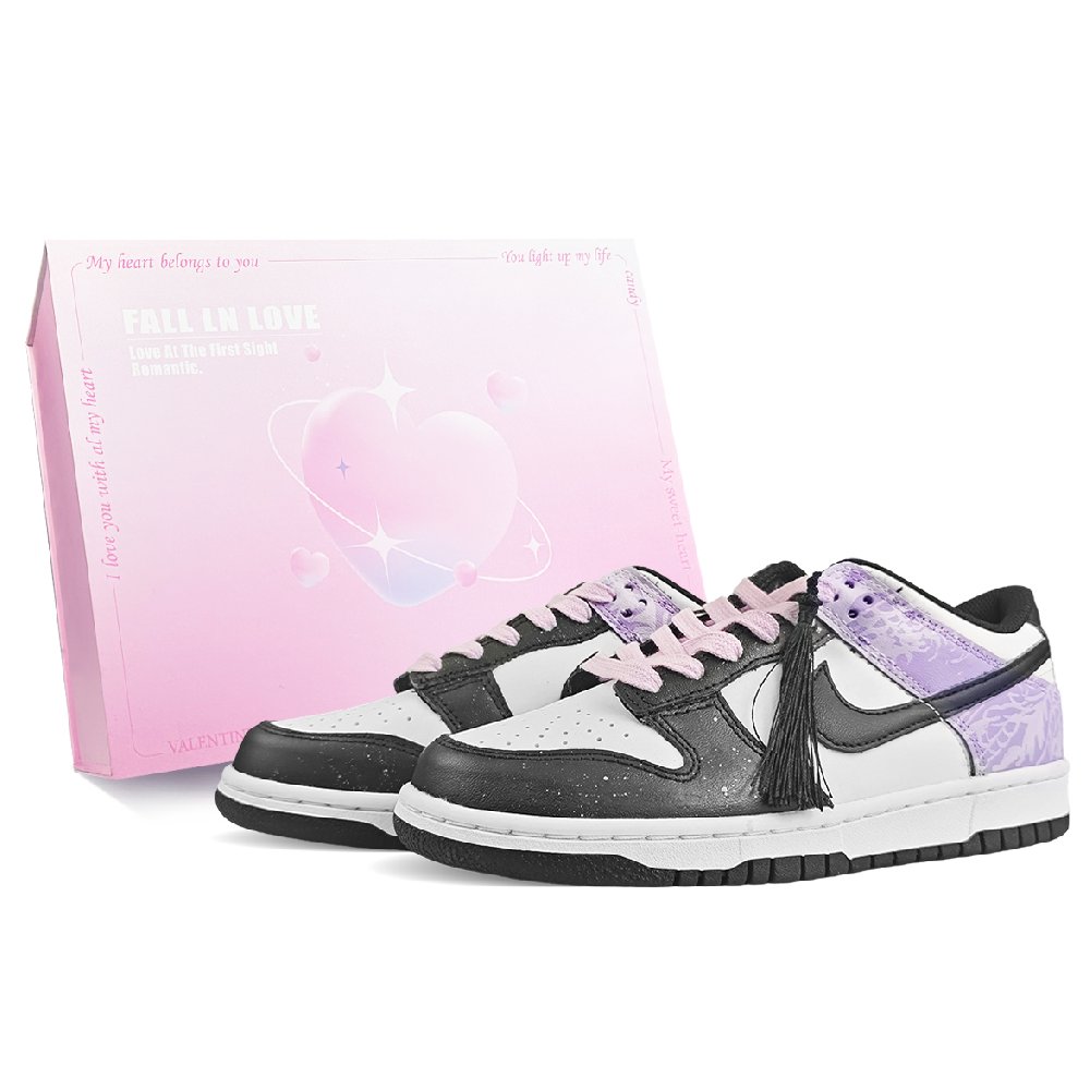 Nike Dunk Abrasion Resistant Low Top Skateboard Shoes Unisex Purple