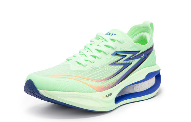 361° Shock Absorbers Slip Resistant Abrasion Resistant Breathable Low top Sprint Running Shoes Men's Ice Emerald Green